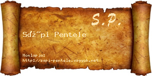 Sápi Pentele névjegykártya